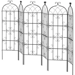 VEVOR Garden Trellis for Climbing Plants, 71 x 20 in, 6 Packs Rustproof Metal Garden Flower Trellis, Outdoor Climbing Rose Trellis Cucumbers Support, Decorative Clematis Trellis for Courtyards Lawns
