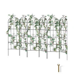 VEVOR Garden Trellis for Climbing Plants, 71 x 20 in, 6 Packs Rustproof Metal Garden Flower Trellis, Outdoor Climbing Rose Trellis Cucumbers Support, Decorative Clematis Trellis for Courtyards Lawns