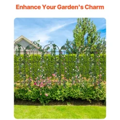 VEVOR Garden Trellis for Climbing Plants, 71 x 20 in, 6 Packs Rustproof Metal Garden Flower Trellis, Outdoor Climbing Rose Trellis Cucumbers Support, Decorative Clematis Trellis for Courtyards Lawns