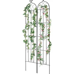 VEVOR Garden Trellis for Climbing Plants, 87 x 20 in, 2 Packs Rustproof Metal Garden Flower Trellis, Outdoor Climbing Rose Trellis Cucumbers Support, Decorative Clematis Trellis for Courtyards Lawns