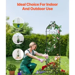 VEVOR Garden Trellis for Climbing Plants, 60 x 15 in, Rustproof Metal Garden Flower Trellis, Outdoor Climbing Rose Trellis Cucumbers Support, Decorative Tall Clematis Trellis for Courtyards Lawns