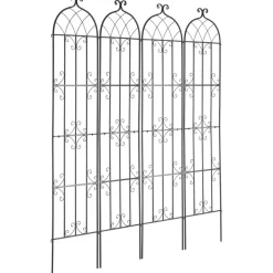 VEVOR Garden Trellis for Climbing Plants, 87 x 20 in, 4 Packs Rustproof Metal Garden Flower Trellis, Outdoor Climbing Rose Trellis Cucumbers Support, Decorative Clematis Trellis for Courtyards Lawns
