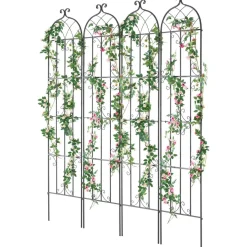 VEVOR Garden Trellis for Climbing Plants, 87 x 20 in, 4 Packs Rustproof Metal Garden Flower Trellis, Outdoor Climbing Rose Trellis Cucumbers Support, Decorative Clematis Trellis for Courtyards Lawns