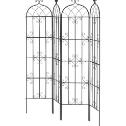 VEVOR Garden Trellis for Climbing Plants, 87 x 20 in, 4 Packs Rustproof Metal Garden Flower Trellis, Outdoor Climbing Rose Trellis Cucumbers Support, Decorative Clematis Trellis for Courtyards Lawns