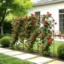 VEVOR Garden Trellis, 71 x 20 inch Rose Trellis, 4 Packs Garden Flower Rose Trellises with Powder-Coated Finish & Convenient Locking Design, Plant Support Trellises for Flowers, Vegetables, Roses