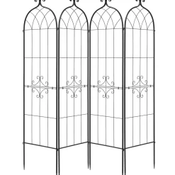 VEVOR Garden Trellis, 71 x 20 inch Rose Trellis, 4 Packs Garden Flower Rose Trellises with Powder-Coated Finish & Convenient Locking Design, Plant Support Trellises for Flowers, Vegetables, Roses
