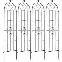 VEVOR Garden Trellis, 71 x 20 inch Rose Trellis, 4 Packs Garden Flower Rose Trellises with Powder-Coated Finish & Convenient Locking Design, Plant Support Trellises for Flowers, Vegetables, Roses