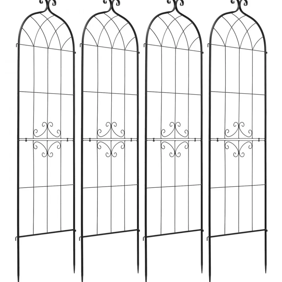VEVOR Garden Trellis, 71 x 20 inch Rose Trellis, 4 Packs Garden Flower Rose Trellises with Powder-Coated Finish & Convenient Locking Design, Plant Support Trellises for Flowers, Vegetables, Roses