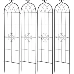 VEVOR Garden Trellis, 71 x 20 inch Rose Trellis, 4 Packs Garden Flower Rose Trellises with Powder-Coated Finish & Convenient Locking Design, Plant Support Trellises for Flowers, Vegetables, Roses