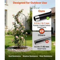 VEVOR Garden Trellis, 71 x 20 inch Rose Trellis, 4 Packs Garden Flower Rose Trellises with Powder-Coated Finish & Convenient Locking Design, Plant Support Trellises for Flowers, Vegetables, Roses