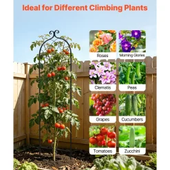 VEVOR Garden Trellis, 71 x 20 inch Rose Trellis, 8 Packs Garden Flower Rose Trellises with Powder-Coated Finish & Convenient Locking Design, Plant Support Trellises for Flowers, Vegetables, Roses