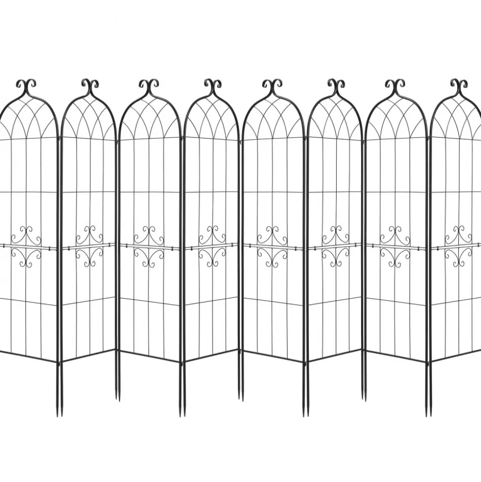 VEVOR Garden Trellis, 71 x 20 inch Rose Trellis, 8 Packs Garden Flower Rose Trellises with Powder-Coated Finish & Convenient Locking Design, Plant Support Trellises for Flowers, Vegetables, Roses