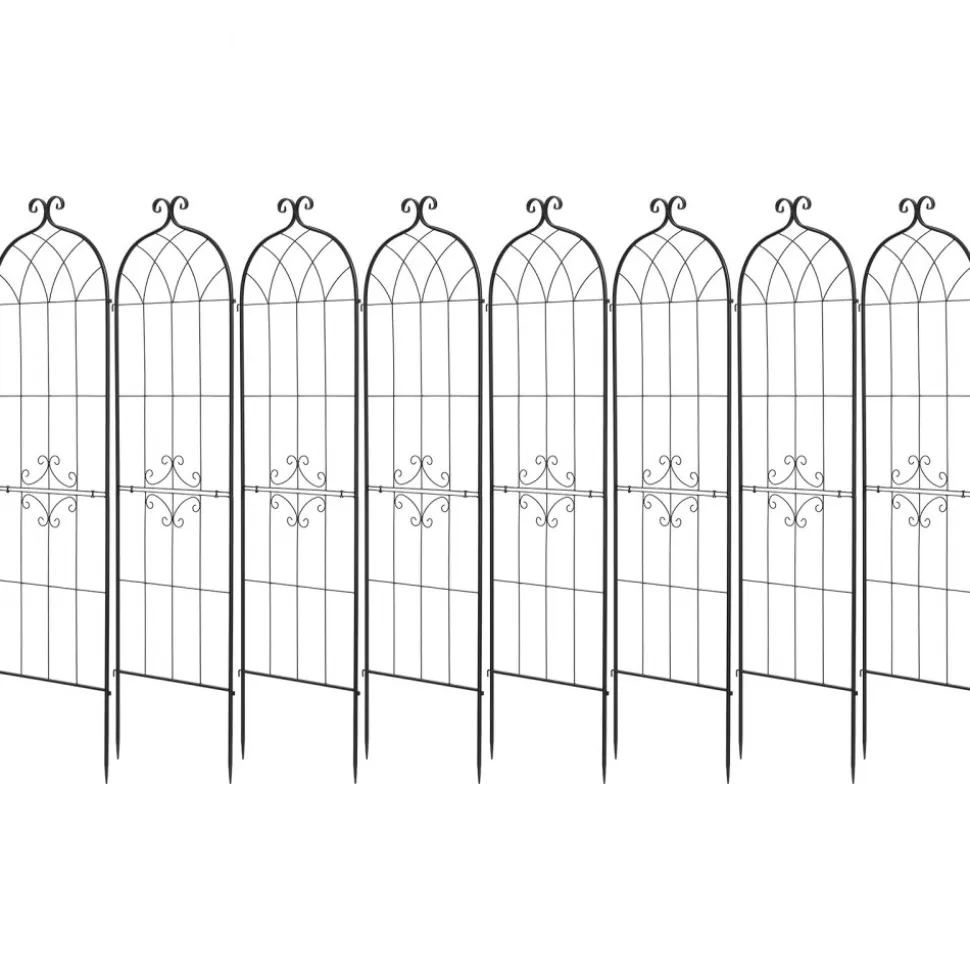 VEVOR Garden Trellis, 71 x 20 inch Rose Trellis, 8 Packs Garden Flower Rose Trellises with Powder-Coated Finish & Convenient Locking Design, Plant Support Trellises for Flowers, Vegetables, Roses