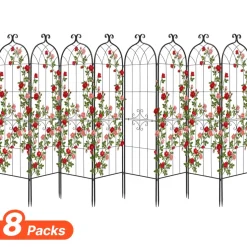 VEVOR Garden Trellis, 71 x 20 inch Rose Trellis, 8 Packs Garden Flower Rose Trellises with Powder-Coated Finish & Convenient Locking Design, Plant Support Trellises for Flowers, Vegetables, Roses