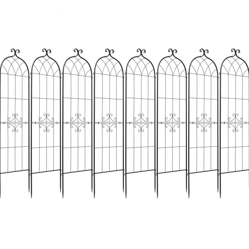 VEVOR Garden Trellis, 71 x 20 inch Rose Trellis, 8 Packs Garden Flower Rose Trellises with Powder-Coated Finish & Convenient Locking Design, Plant Support Trellises for Flowers, Vegetables, Roses