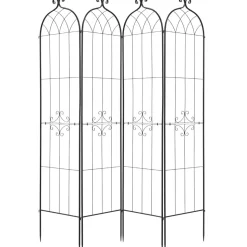 VEVOR Garden Trellis, 87 x 20 inch Rose Trellis, 4 Packs Garden Flower Rose Trellises with Powder-Coated Finish & Convenient Locking Design, Plant Support Trellises for Flowers, Vegetables, Roses