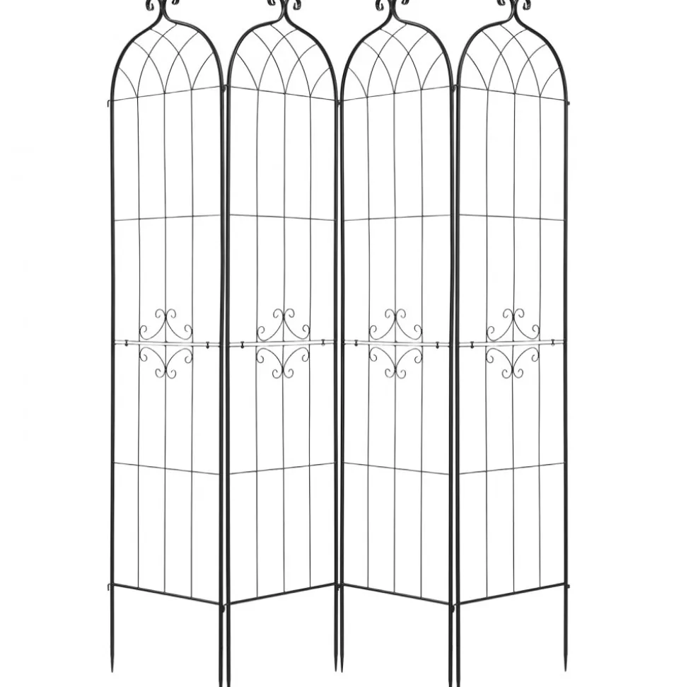 VEVOR Garden Trellis, 87 x 20 inch Rose Trellis, 4 Packs Garden Flower Rose Trellises with Powder-Coated Finish & Convenient Locking Design, Plant Support Trellises for Flowers, Vegetables, Roses