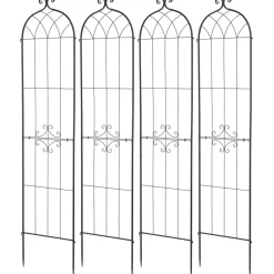 VEVOR Garden Trellis, 87 x 20 inch Rose Trellis, 4 Packs Garden Flower Rose Trellises with Powder-Coated Finish & Convenient Locking Design, Plant Support Trellises for Flowers, Vegetables, Roses