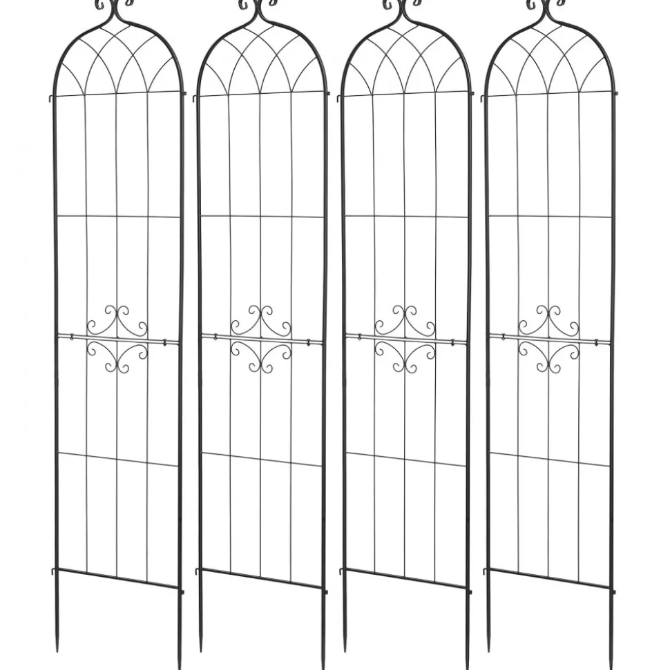 VEVOR Garden Trellis, 87 x 20 inch Rose Trellis, 4 Packs Garden Flower Rose Trellises with Powder-Coated Finish & Convenient Locking Design, Plant Support Trellises for Flowers, Vegetables, Roses