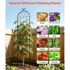 VEVOR Garden Trellis, 87 x 20 inch Rose Trellis, 4 Packs Garden Flower Rose Trellises with Powder-Coated Finish & Convenient Locking Design, Plant Support Trellises for Flowers, Vegetables, Roses
