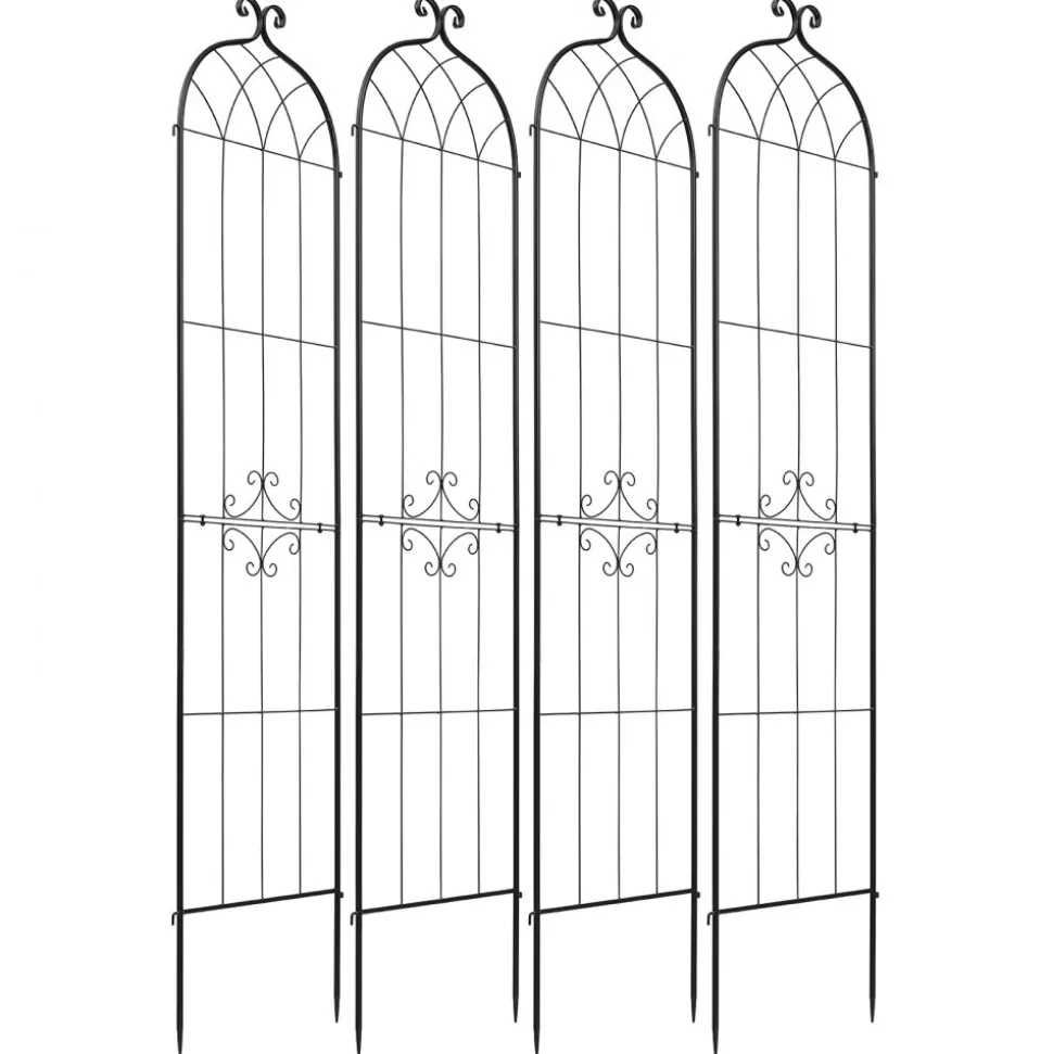 VEVOR Garden Trellis, 87 x 20 inch Rose Trellis, 4 Packs Garden Flower Rose Trellises with Powder-Coated Finish & Convenient Locking Design, Plant Support Trellises for Flowers, Vegetables, Roses