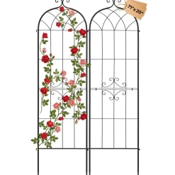 VEVOR Garden Trellis, 60 x 15 inch Rose Trellis, 4 Packs Garden Flower Rose Trellises with Powder-Coated Finish & Convenient Locking Design, Plant Support Trellises for Flowers, Vegetables, Roses