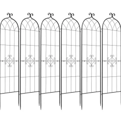 VEVOR Garden Trellis, 71 x 20 inch Rose Trellis, 6 Packs Garden Flower Rose Trellises with Powder-Coated Finish & Convenient Locking Design, Plant Support Trellises for Flowers, Vegetables, Roses