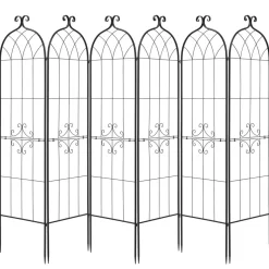 VEVOR Garden Trellis, 71 x 20 inch Rose Trellis, 6 Packs Garden Flower Rose Trellises with Powder-Coated Finish & Convenient Locking Design, Plant Support Trellises for Flowers, Vegetables, Roses