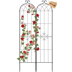 VEVOR Garden Trellis, 87 x 20 inch Rose Trellis, 6 Packs Garden Flower Rose Trellises with Powder-Coated Finish & Convenient Locking Design, Plant Support Trellises for Flowers, Vegetables, Roses