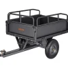VEVOR Garden Utility Trailer, 10 Cu. Ft & 500lbs Capacity, ATV UTV Hauling Trailer, Tow Behind Steel Dump Cart with 14" Tires, Hand Pull or Foot Pedal, Heavy Duty Yard Trailers for Lawn Mower Tractor