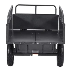 VEVOR Garden Utility Trailer, 10 Cu. Ft & 500lbs Capacity, ATV UTV Hauling Trailer, Tow Behind Steel Dump Cart with 14