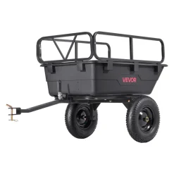 VEVOR Garden Utility Trailer, 10 Cu. Ft 500lbs, ATV UTV Hauling Trailer, Tow Behind Poly Dump Cart with 16