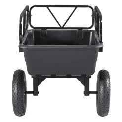 VEVOR Garden Utility Trailer, 10 Cu. Ft 500lbs, ATV UTV Hauling Trailer, Tow Behind Poly Dump Cart with 16