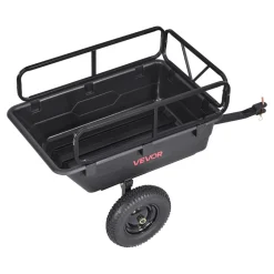 VEVOR Garden Utility Trailer, 10 Cu. Ft 500lbs, ATV UTV Hauling Trailer, Tow Behind Poly Dump Cart with 16