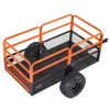 VEVOR Garden Utility Trailer, 28 Cu. Ft. & 1800lbs, ATV UTV Trailer, Tow Behind Steel Dump Trailers, Removable Rear Panel, Heavy Duty Pull Behind Yard Trailers for Lawn Mower Tractor Garden Waste