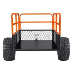 VEVOR Garden Utility Trailer, 28 Cu. Ft. & 1800lbs, ATV UTV Trailer, Tow Behind Steel Dump Trailers, Removable Rear Panel, Heavy Duty Pull Behind Yard Trailers for Lawn Mower Tractor Garden Waste