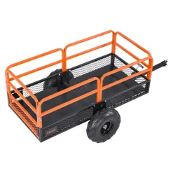 VEVOR Garden Utility Trailer, 22 Cu. Ft. & 1600lbs, ATV UTV Trailer, Tow Behind Steel Dump Trailers, Removable Rear Panel, Heavy Duty Pull Behind Yard Trailers for Lawn Mower Tractor Garden Waste
