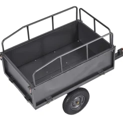 VEVOR Garden Utility Trailer, 17 Cu. Ft & 600lbs Capacity, ATV UTV Hauling Trailer, Tow Behind Steel Dump Cart with 16