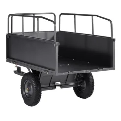 VEVOR Garden Utility Trailer, 17 Cu. Ft & 600lbs Capacity, ATV UTV Hauling Trailer, Tow Behind Steel Dump Cart with 16