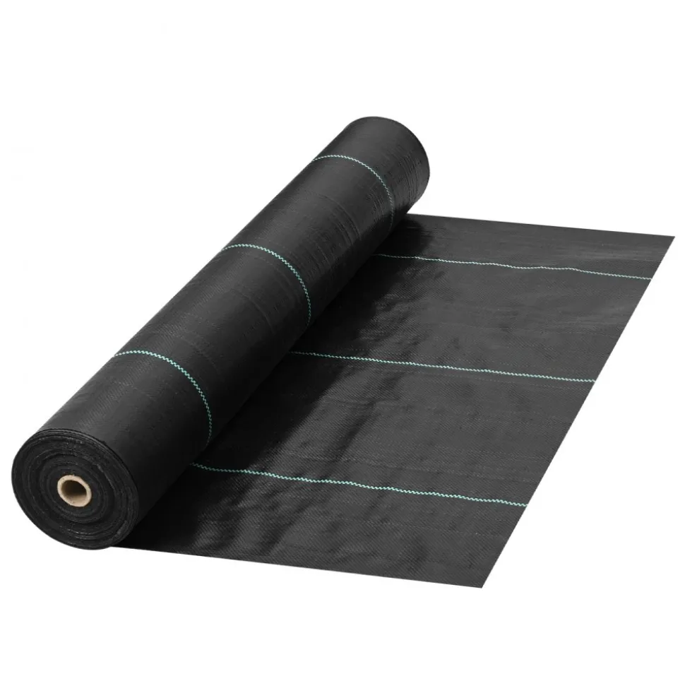 VEVOR Garden Weed Barrier Fabric, 5.8 OZ Heavy Duty Landscape Fabric, 4ft x 100ft Weed Block Control for Garden Ground Cover, Woven Geotextile Fabric for Landscaping, Gardening, Underlayment, Black