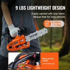 VEVOR Gas Chainsaw, 25.4CC 12