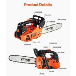 VEVOR Gas Chainsaw, 25.4CC 12