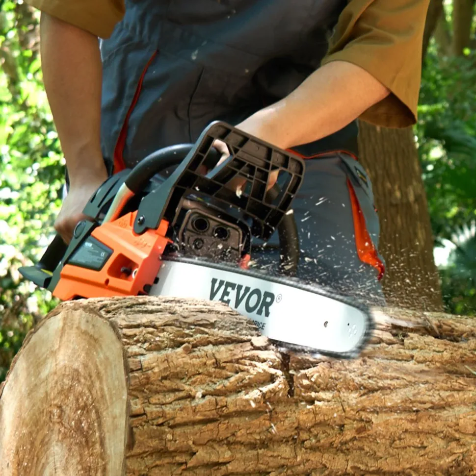 VEVOR Gas Chainsaw, 52CC 18" 2.55HP, Gasoline Powered Chain Saw, Handheld Cordless Petrol Chainsaws for Tree Wood Branch Cutting, Tree Trimming, Land Clearing, Farm Garden Ranch Forest Cutting Use