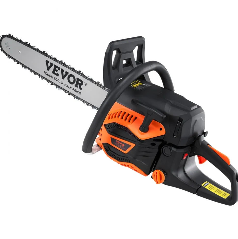 VEVOR Gas Chainsaw, 52CC 18" 2.55HP, Gasoline Powered Chain Saw, Handheld Cordless Petrol Chainsaws for Tree Wood Branch Cutting, Tree Trimming, Land Clearing, Farm Garden Ranch Forest Cutting Use