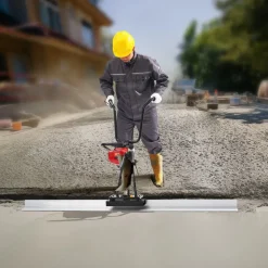 VEVOR Gas Concrete Power Screed, 6ft/8ft/11ft Aluminum Board Straight Edge Bar Set, 4 Stroke Cement Finishing Vibrating Motor w/ Height Adjustable Handles, High Efficient Concrete Tool 6500RPM