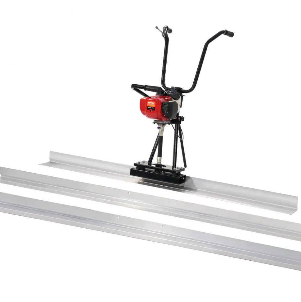 VEVOR Gas Concrete Power Screed, 6ft/8ft/11ft Aluminum Board Straight Edge Bar Set, 4 Stroke Cement Finishing Vibrating Motor w/ Height Adjustable Handles, High Efficient Concrete Tool 6500RPM