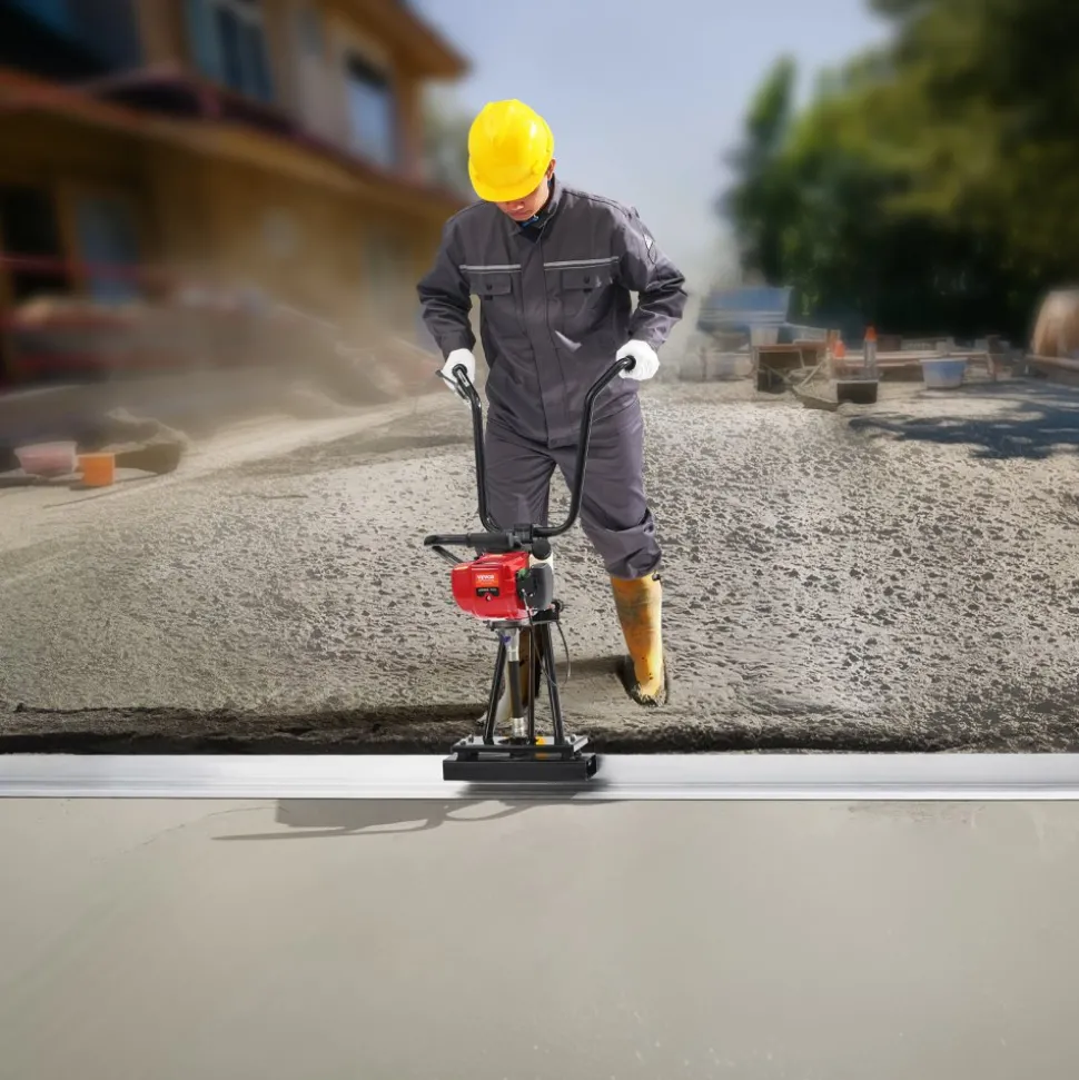 VEVOR Gas Concrete Power Screed, 11ft Aluminum Board Straight Edge Bar Set, 4 Stroke Cement Finishing Vibrating Motor with Height Adjustable Handles, High Efficient Concrete Tools 6500RPM