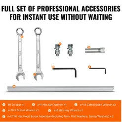 VEVOR Gas Concrete Power Screed, 6ft Aluminum Board Straight Edge Bar Set, 4 Stroke Cement Finishing Vibrating Motor with Height Adjustable Handles, High Efficient Concrete Tools 6500RPM