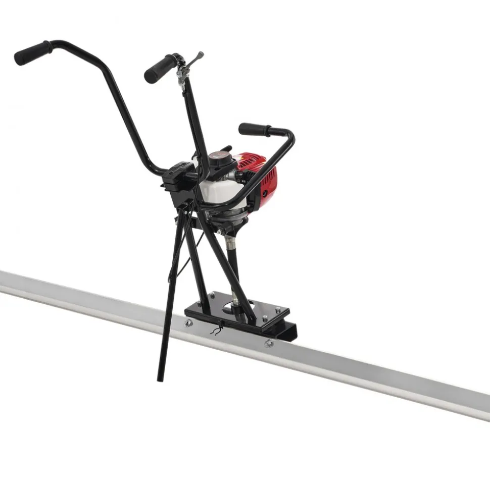 VEVOR Gas Concrete Power Screed, 6ft Aluminum Board Straight Edge Bar Set, 4 Stroke Cement Finishing Vibrating Motor with Height Adjustable Handles, High Efficient Concrete Tools 6500RPM