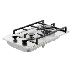 VEVOR Gas Cooktop 12 inch, Max 12250BTU 2 Burners Built-in Stainless Steel Gas Stove Top, LPG/NG Convertible Dual Fuel Natural Gas Hob with Thermocouple Protection for Outdoor, Kitchen, Camping, RV